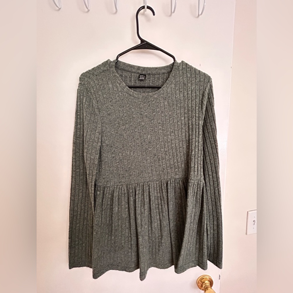 Gray Peplum Sweater blouse